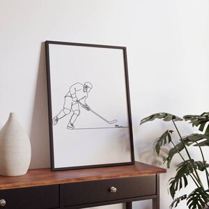 Ice Hockey Line Art Gallery Set of 15 Drawing, Goaltender Player, Minimalist Print, Athlete Poster, Digital File, Sport Gift, Ice Skating image 8