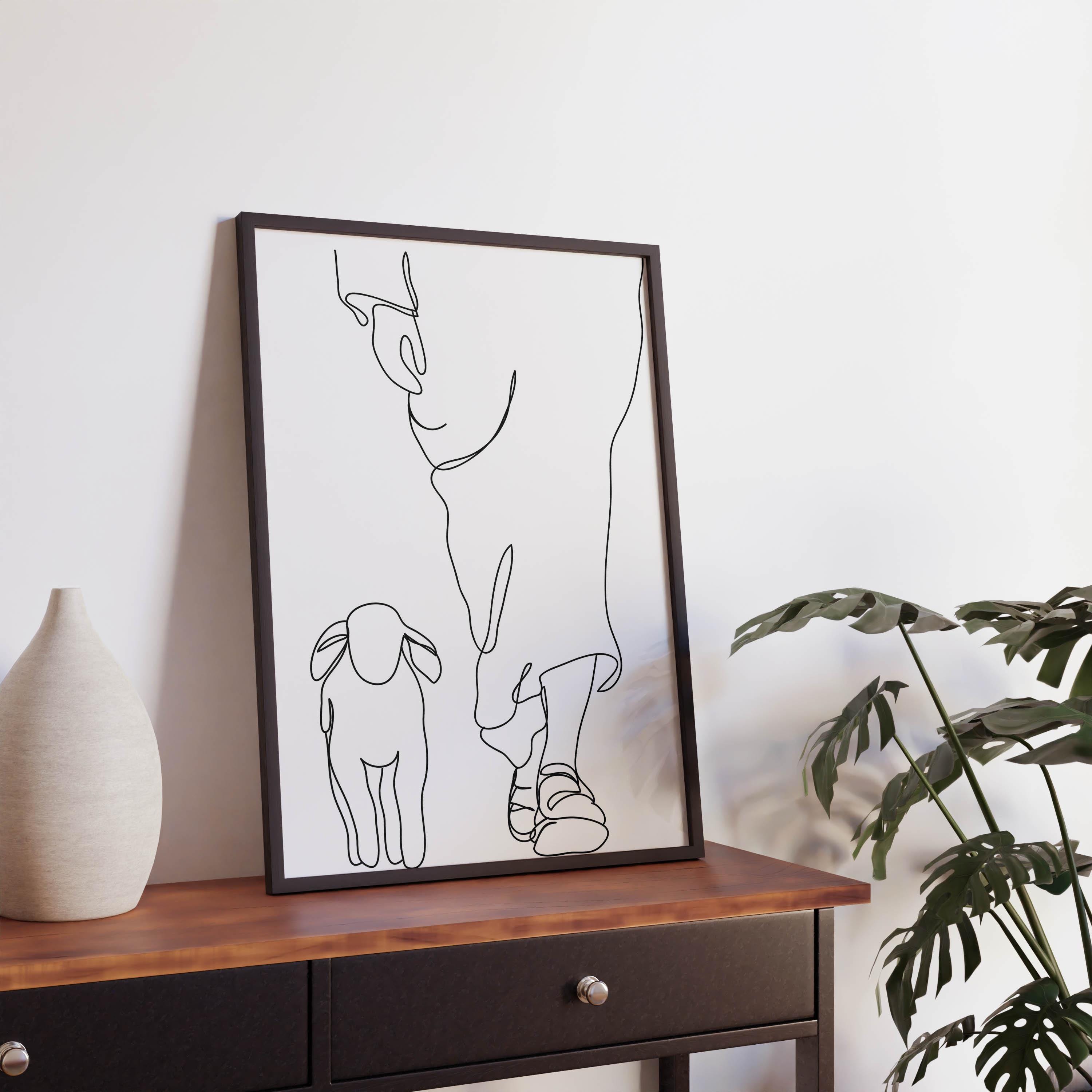 Jesus Line Art, Minimalist Wall Art, Lamb of God Print, Christian ...