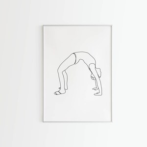 Minimalist Artistic Gymnastics Backbend Line Art, Digital Download ...