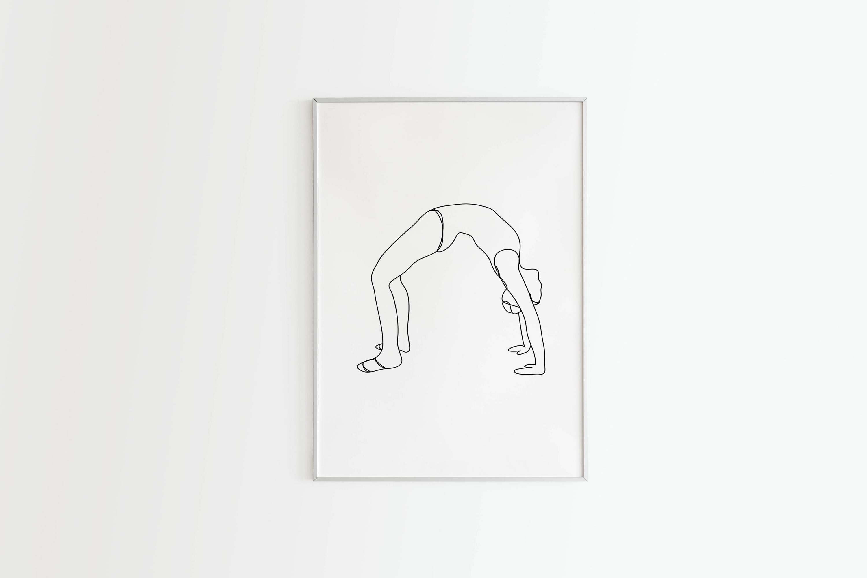 Minimalist Artistic Gymnastics Backbend Line Art, Digital Download ...