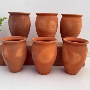 Mexican Natural Terracotta Cantarito Cups: 6pc Cocktail Set