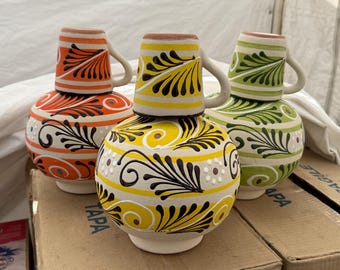Handcrafted Terracotta Water Jug: Mexican Botellon with Cup
