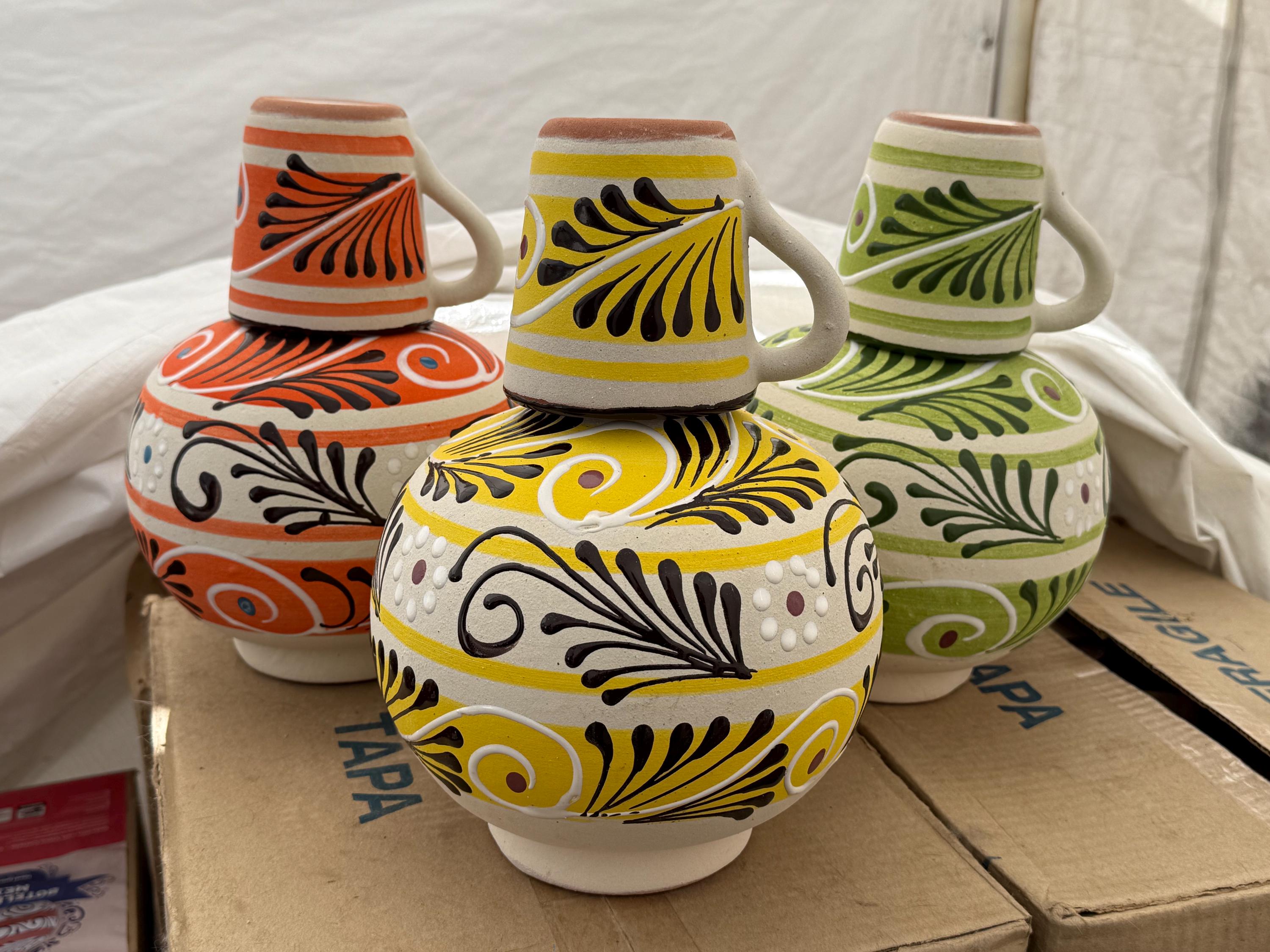 Handcrafted Terracotta Water Jug: Mexican Botellon With Cup - Etsy