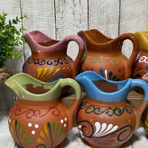 Mexico pottery Mexican ceramic creamer jar/pitcher/short pitcher/jarra cremera cafetera image 8