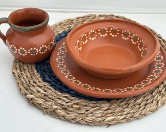 Authentic Mexican Vintage dinner setting: Mexican Dinnerware gift set