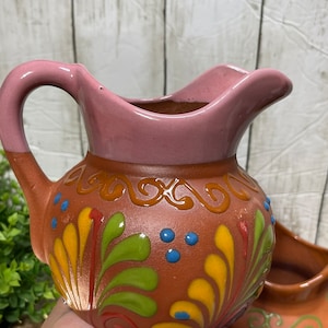 Mexico pottery Mexican ceramic creamer jar/pitcher/short pitcher/jarra cremera cafetera image 1