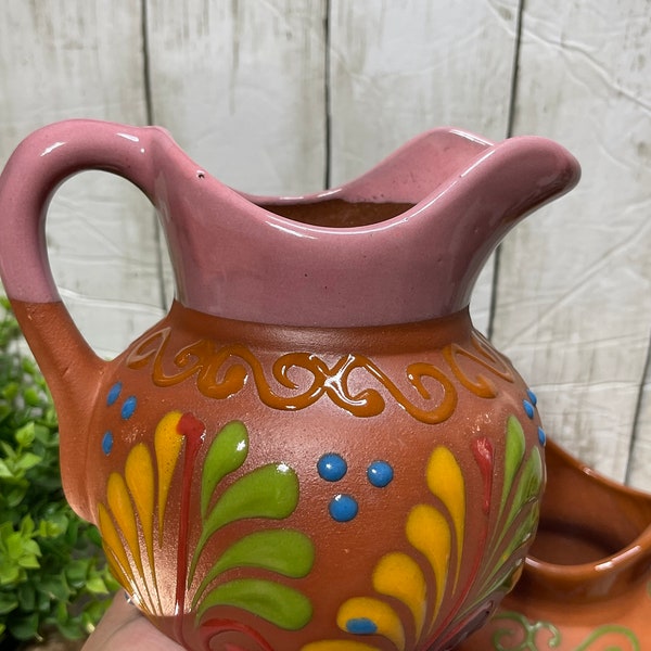 Mexico pottery Mexican ceramic creamer jar/pitcher/short pitcher/jarra cremera cafetera