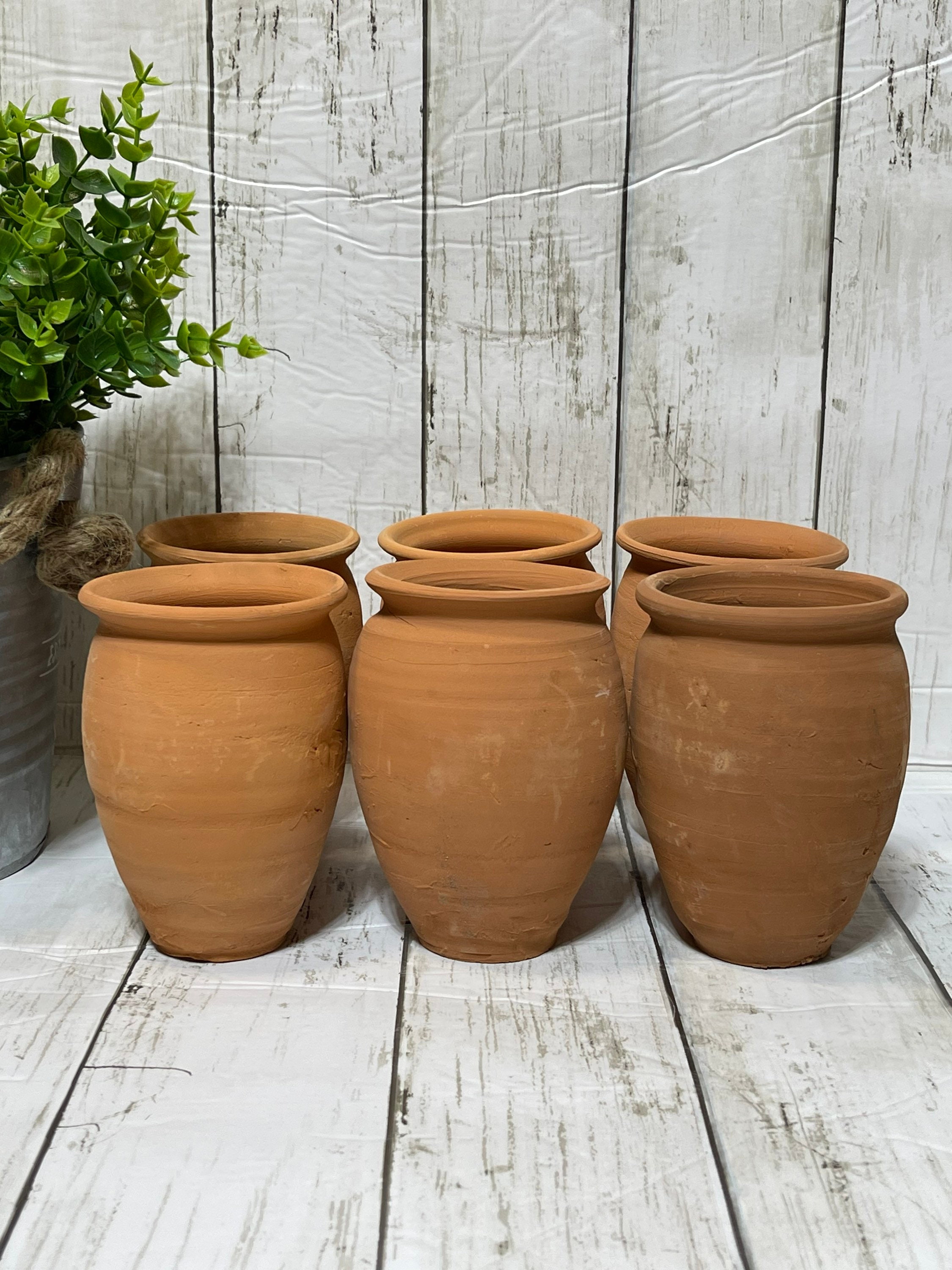 Natural Terracota Tumblers 6pc Hand Made Artesania Mexicana