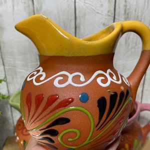 Mexico pottery Mexican ceramic creamer jar/pitcher/short pitcher/jarra cremera cafetera image 2
