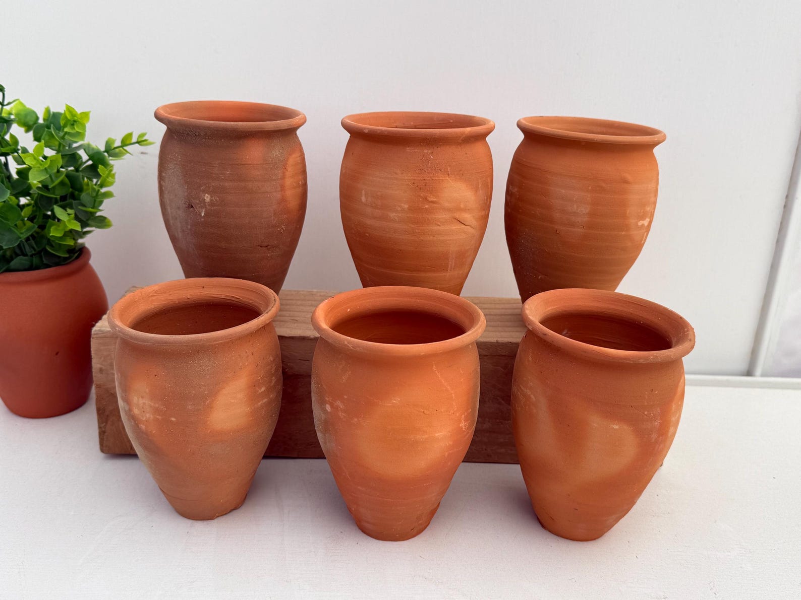 Mexican Natural Terracotta Cantarito Cups: 6pc Cocktail Set