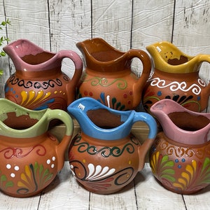 Mexico pottery Mexican ceramic creamer jar/pitcher/short pitcher/jarra cremera cafetera image 6