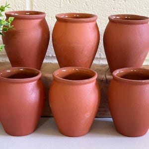 Mexican cantarito cocktail cups. 6pc set. Party cocktail Mexican cups. Mexican DIY cups. Glazed Mexican party cups.