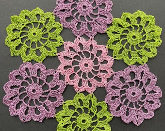 Doña Lola’s handmade crochet doilies/carpetitas de mesa/hand knit centerpiece/carpetas tejidas en México/Mexico crochet/made in Puebla/gift
