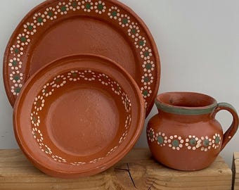 Authentic Mexican Vintage dinner setting for 1: Mexican Dinnerware gift set
