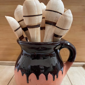 Mexico’s Handcrafted 4pc wooden mini molinillo. Wooden tea spoon. whisk/stirrer/molinillo wooden tea spoon de madera