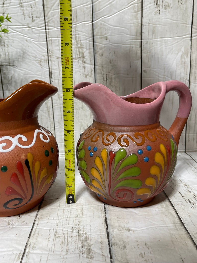 Mexico pottery Mexican ceramic creamer jar/pitcher/short pitcher/jarra cremera cafetera image 9