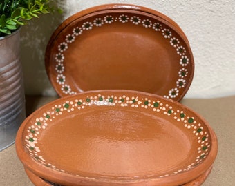 Mexican handmade 2-24cm oval deep plates /Plato ovalado de barro