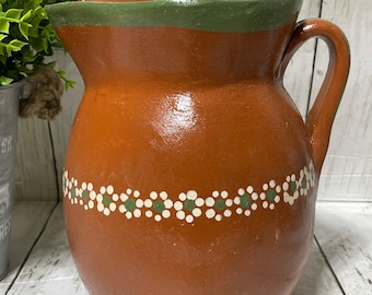 Hand made Mexican rustic jar/pitcher - jarra de barro rústica hecha a mano