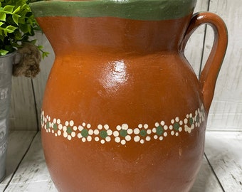 Hand made Mexican rustic jar/pitcher - jarra de barro rústica hecha a mano