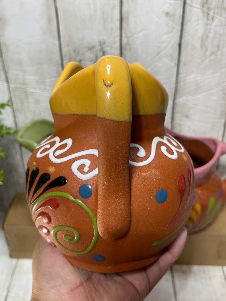 Mexico pottery Mexican ceramic creamer jar/pitcher/short pitcher/jarra cremera cafetera image 5