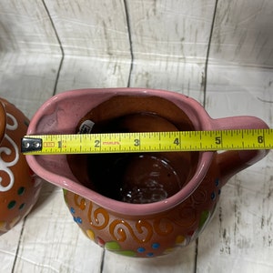 Mexico pottery Mexican ceramic creamer jar/pitcher/short pitcher/jarra cremera cafetera image 10