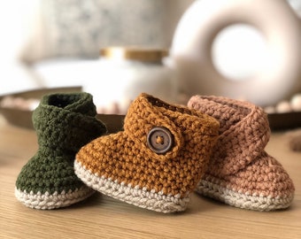 Buttoned Up Baby Booties