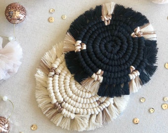 Holiday Macrame Coasters
