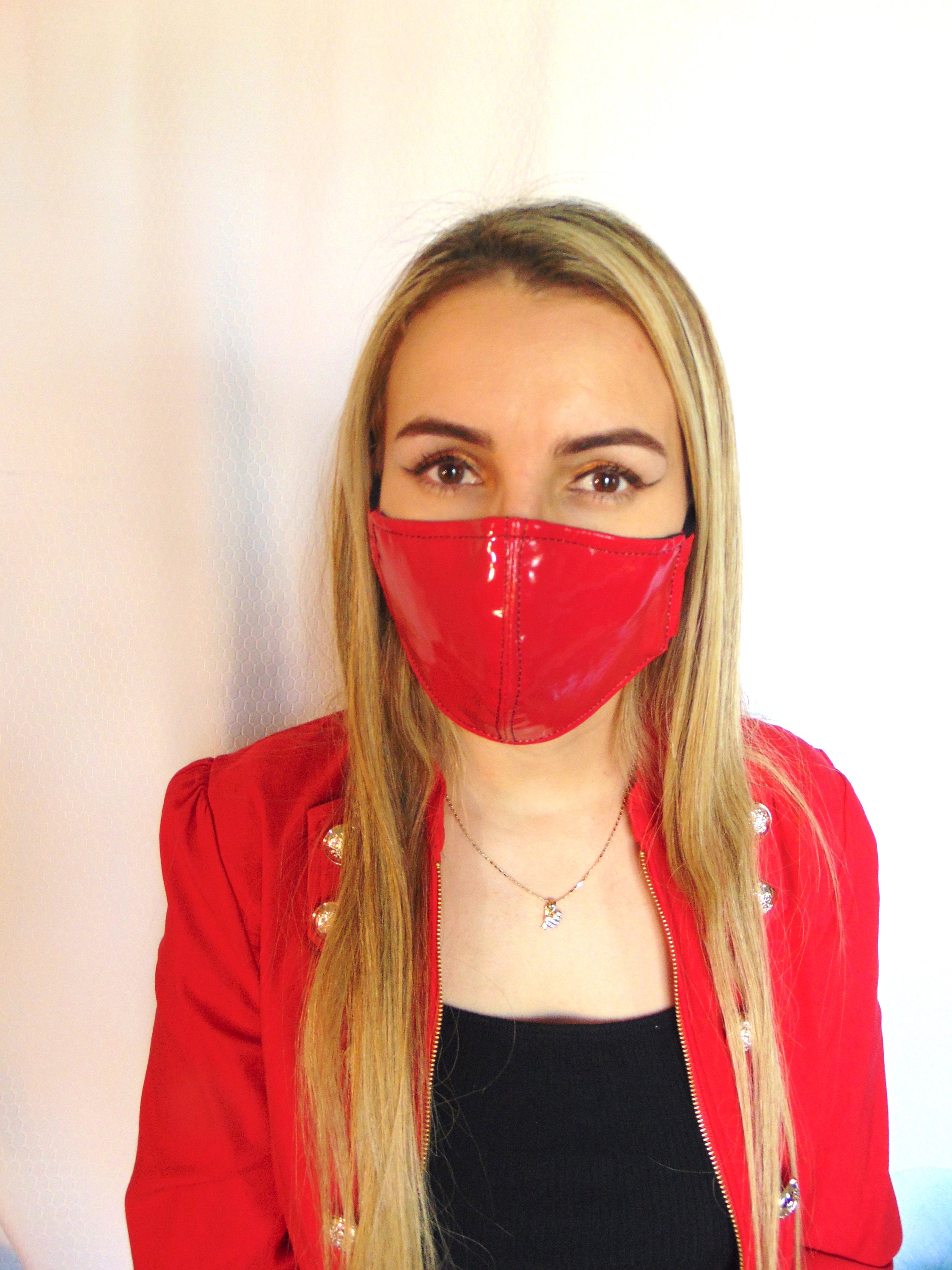 Red Latex Face Mask Lipstick Red Sexy Face Mask Seductive Etsy