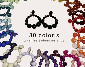 ANTI ALLERGIE 2 tailles 30 coloris  Boucles d'oreilles vintage Charlie Créoles résine 70's