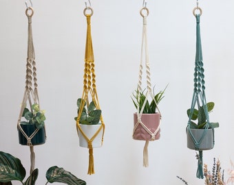 Spiral Macrame Plant Holder | Macrame Plant Hanger | Hanging Planter | Boho Home Decor | Gift For Plant Lover | Housewarming Gift