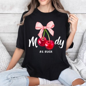 Moody Cherry T-Shirt - Cute Fruit Graphic Tee, Summer Vibes, Unisex Cotton Shirt