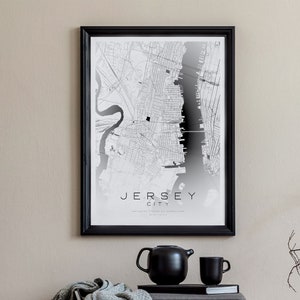 Stadtplan / Stadtkarte Jersey City - USA - Karte - Schwarzplan - Personalisiert