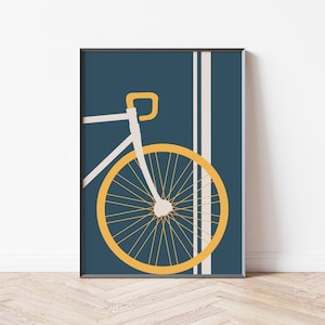 Poster bicicletta vintage - poster retrò - poster bicicletta - poster avventura - stampa Bauhaus bicicletta - immagine da parete bicicletta - ruota con stampa artistica