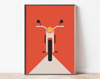 Poster Vintage Motorcycle - Poster Retro - Motorcycle Poster - Adventure Poster - Motorcycle Bauhaus Print - Art Print Biker