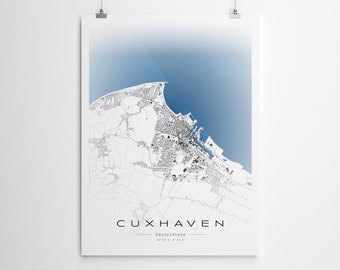 Stadtplan Cuxhaven. Personalisiertes Poster I Qualitätsdruck I Alle Größen verfügbar