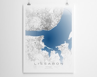 Lisbon city map. Personalized poster I Quality print I All sizes available.