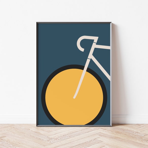 Poster Vintage Fahrrad - Poster Retro - Fahrrad Poster - Abenteuer Poster - Fahrrad Bauhaus Print - Wandbild Fahrrad