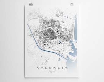 Valencia city map. Personalized poster I Quality print I All sizes available.