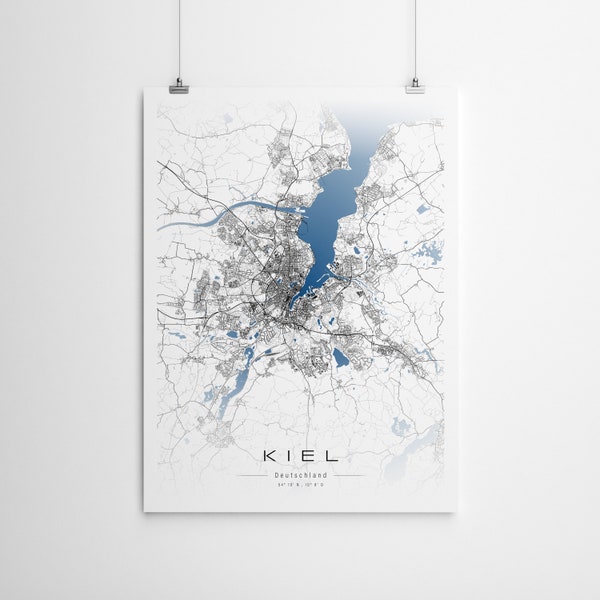 Stadtplan Kiel. Personalisiertes Poster I Qualitätsdruck I Alle Größen verfügbar.