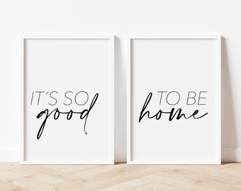 Set of 2 posters with lettering "It's so good, to be home" - lettering poster - boho poster - vintage poster - home poster