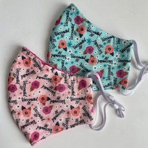 Vaccinated AF Fitted Face Mask **back in stock!!**- nose wire, filter pocket, adjustable. 100% cotton