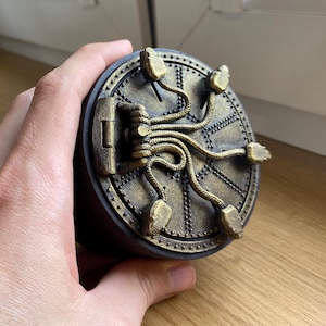 Magic Ring Box, Wedding Ring Box, Double Slots, Unique Engagement Ring Box Magic Theme Ring Box "Chamber of Secrets  - Gold Color