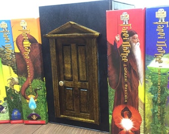 Book nook shelf insert  with door Magic Alley Miniature street Miniature decoration between books
