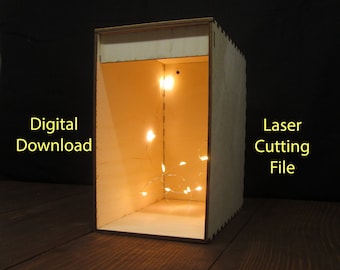 Buch Nook Box mit Trennwand, Digital Download DFX DIY, Laser Cutting File