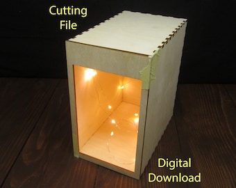 Buch Nook Box mit Einer Fassade, Digital Download DFX DIY, Laser Cutting Datei