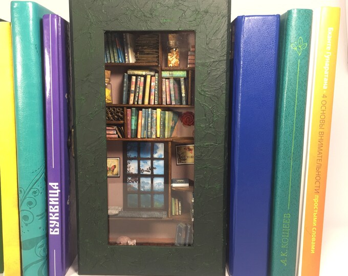 Book Nook Shelf Insert Miniature Book Nook Room Miniature Library