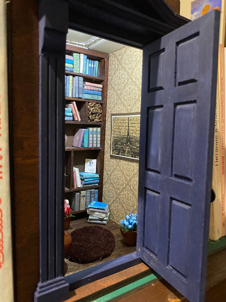 Book Nook Shelf Insert Miniature Room Book End Book Nook With Etsy