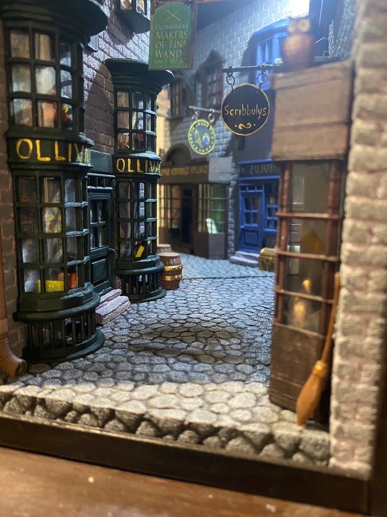 Book Nook Shelf Insert Alley Diagon Magic Alley Miniature Etsy