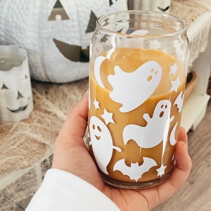 Beer Can Glass Beer Can Glasses Soda Can Glass Iced Coffee Glass Halloween Glasses Glass Coffee Cup Halloween Cup Spooky Season Spooky Vibes