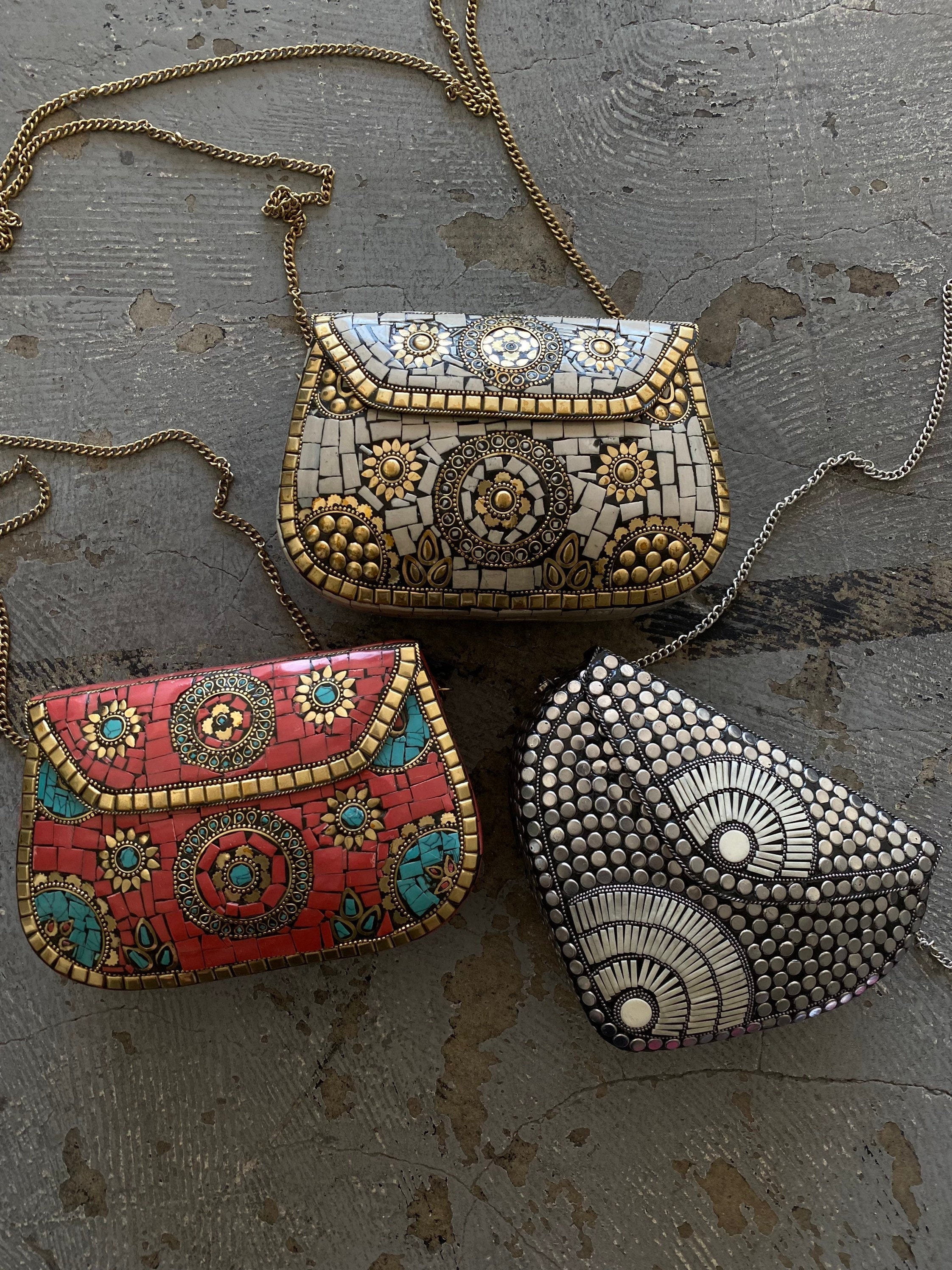 Silver Cotton Beaded And Embroidered Coin Purse at Rs 1350/piece in Sambhal